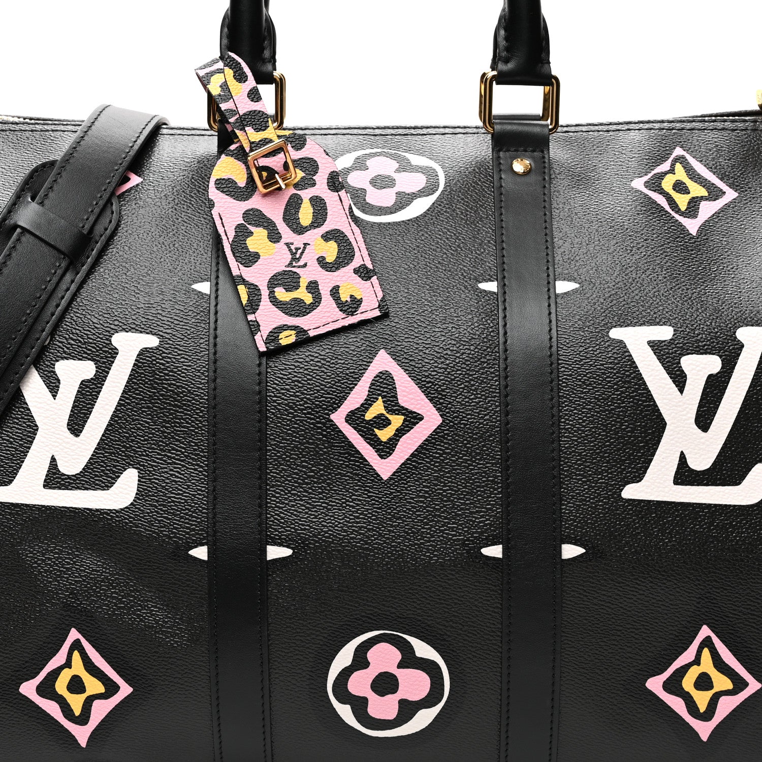 Louis Vuitton Monogram Giant Wild At Heart Keepall Bandouliere 45 Black 6 of 8