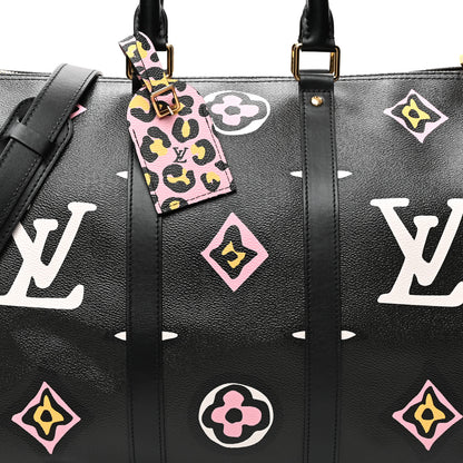 Louis Vuitton Monogram Giant Wild At Heart Keepall Bandouliere 45 Black 6 of 8