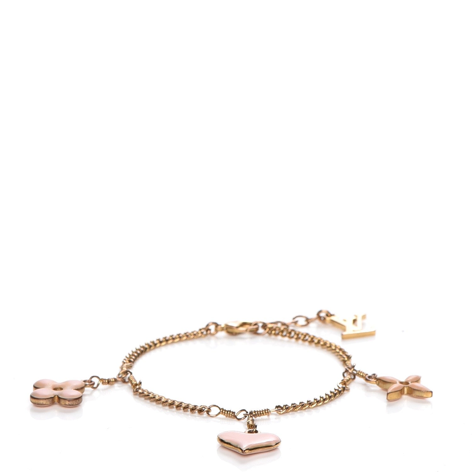 Louis Vuitton Sweet Monogram Charm Bracelet Gold Pink 1 of 8