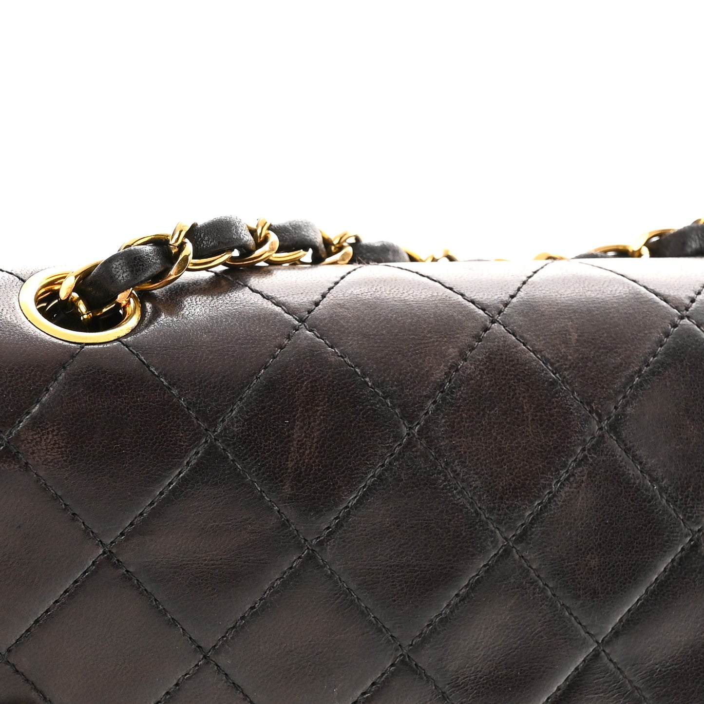 Lambskin Quilted Medium Double Flap Black