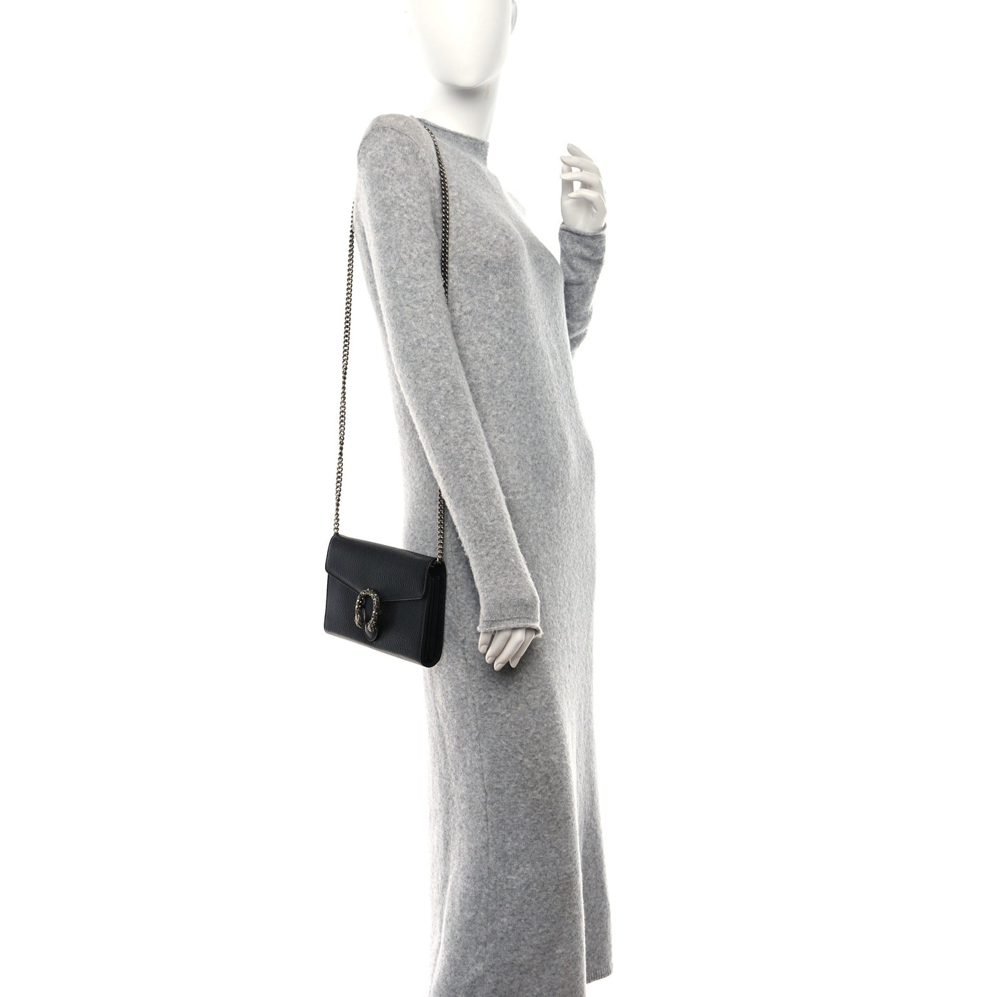 Calfskin Mini Dionysus Chain Wallet Black