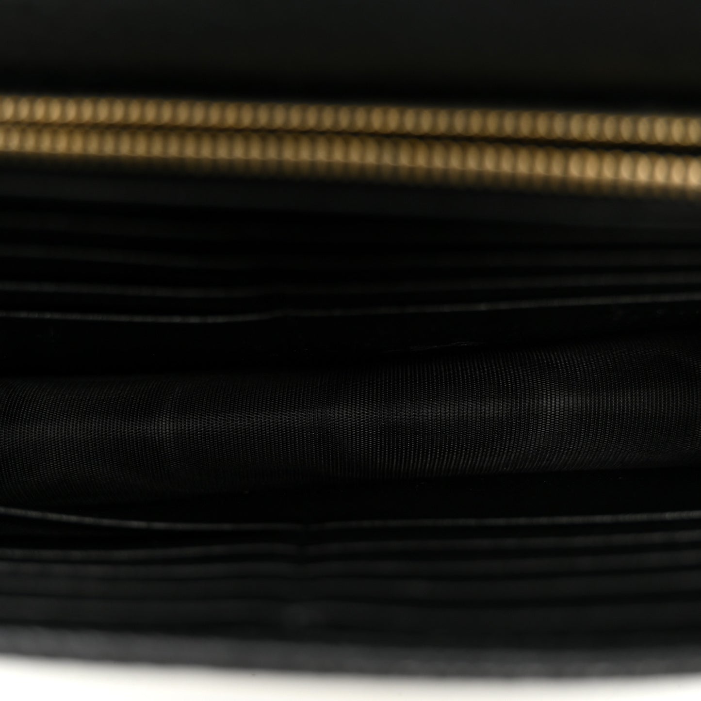 Dollar Calfskin Interlocking G Chain Wallet Black