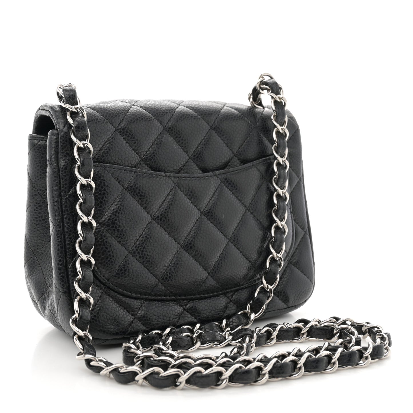 Caviar Quilted Mini Square Flap Black