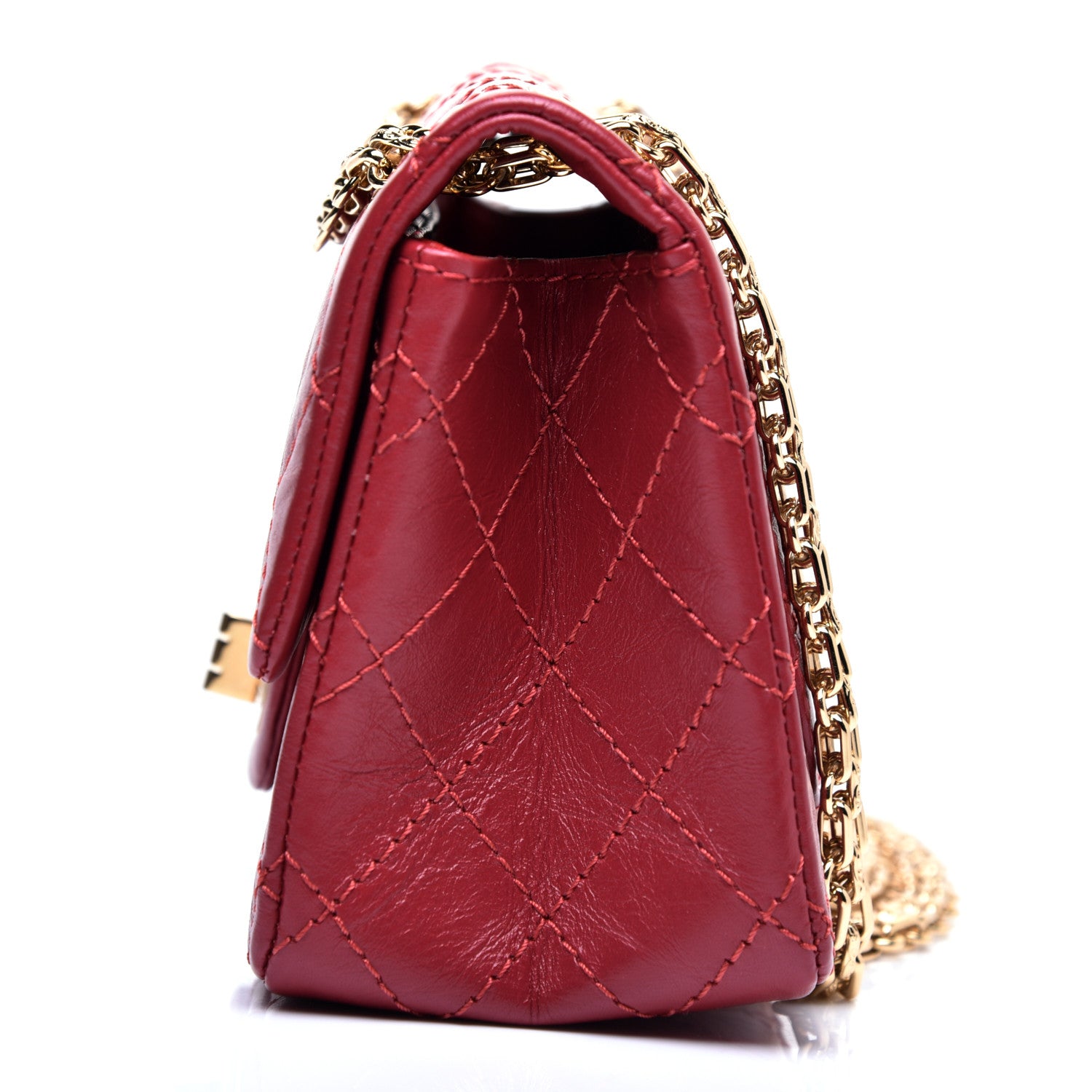Chanel Aged Calfskin Quilted 2.55 Reissue Mini Flap Red 11 of 12