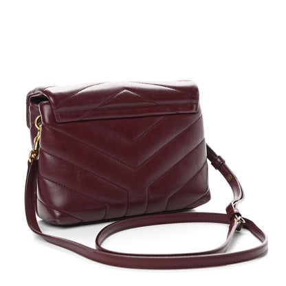 Saint Laurent Calfskin Y Quilted Monogram Toy Loulou Monogram Crossbody Bag Rouge Legion 3 of 10