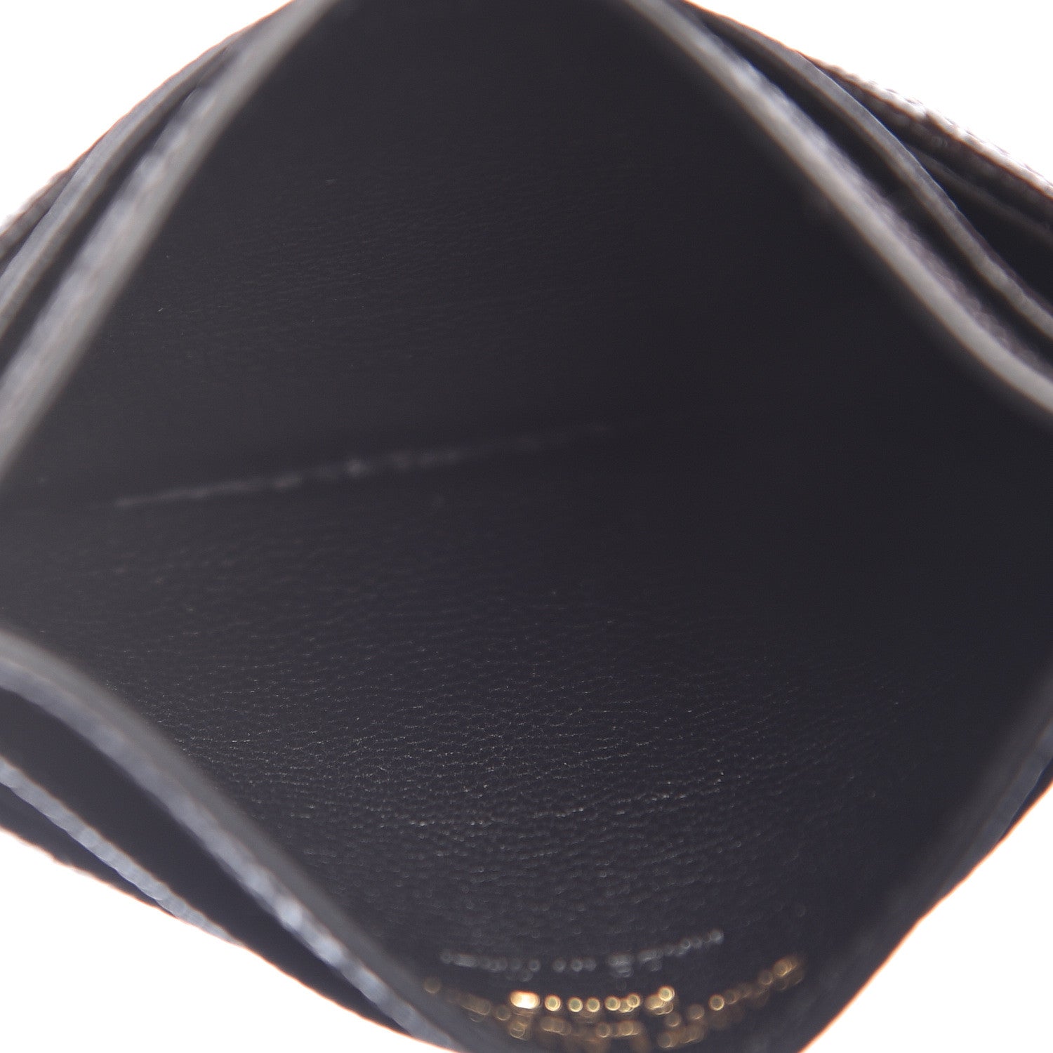Saint Laurent Grain De Poudre Matelasse Chevron Monogram Credit Card Case Black 5 of 8