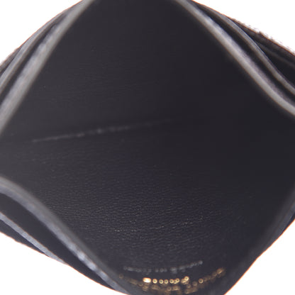 Saint Laurent Grain De Poudre Matelasse Chevron Monogram Credit Card Case Black 5 of 8
