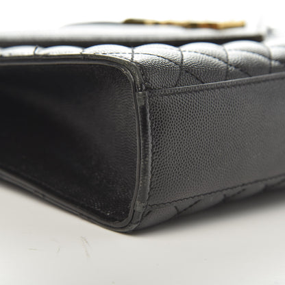 Saint Laurent Grain De Poudre Large Tri-Quilt Monogram Satchel Black 16 of 20
