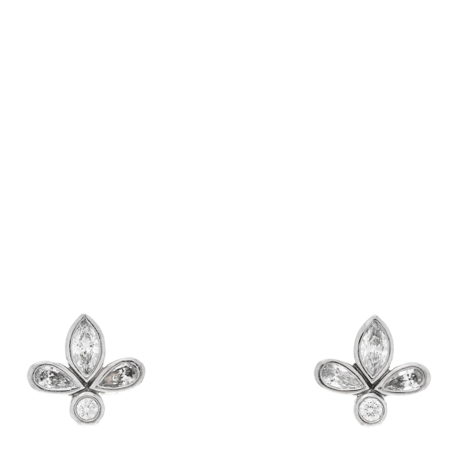 Platinum Diamond Fleur de Lis Earrings