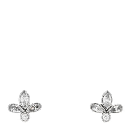 Tiffany Platinum Diamond Fleur de Lis Earrings 1 of 4