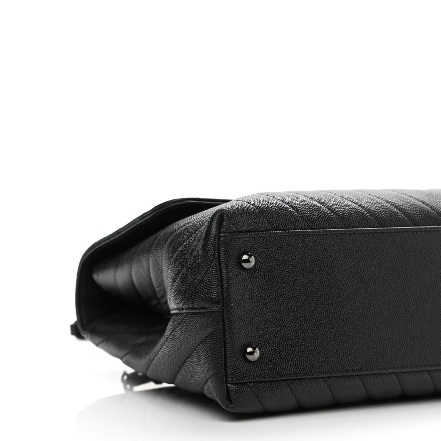 Caviar Chevron Quilted Medium Coco Handle Flap So Black