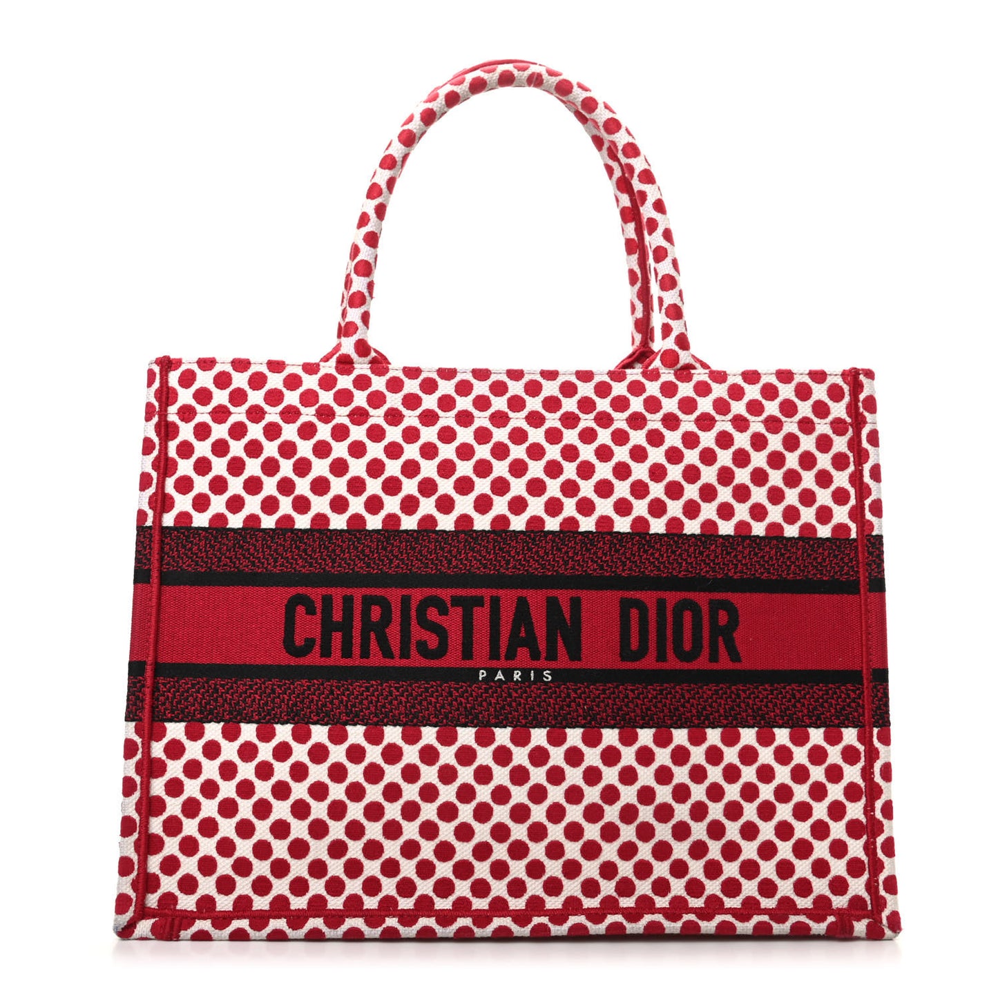 Canvas Medium DiorAmour Dots Book Tote Red
