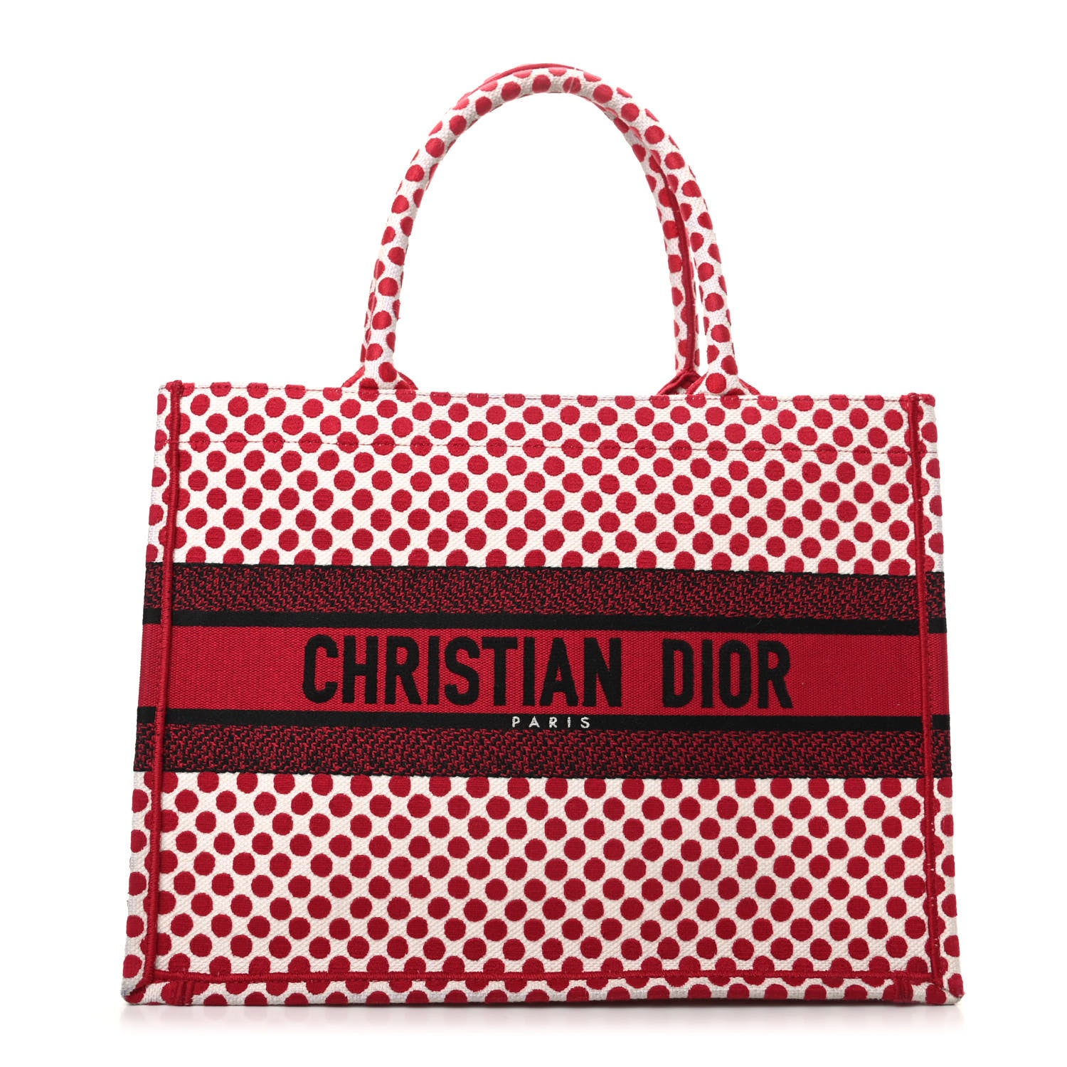 Christian Dior Canvas Medium DiorAmour Dots Book Tote Red 1 of 9