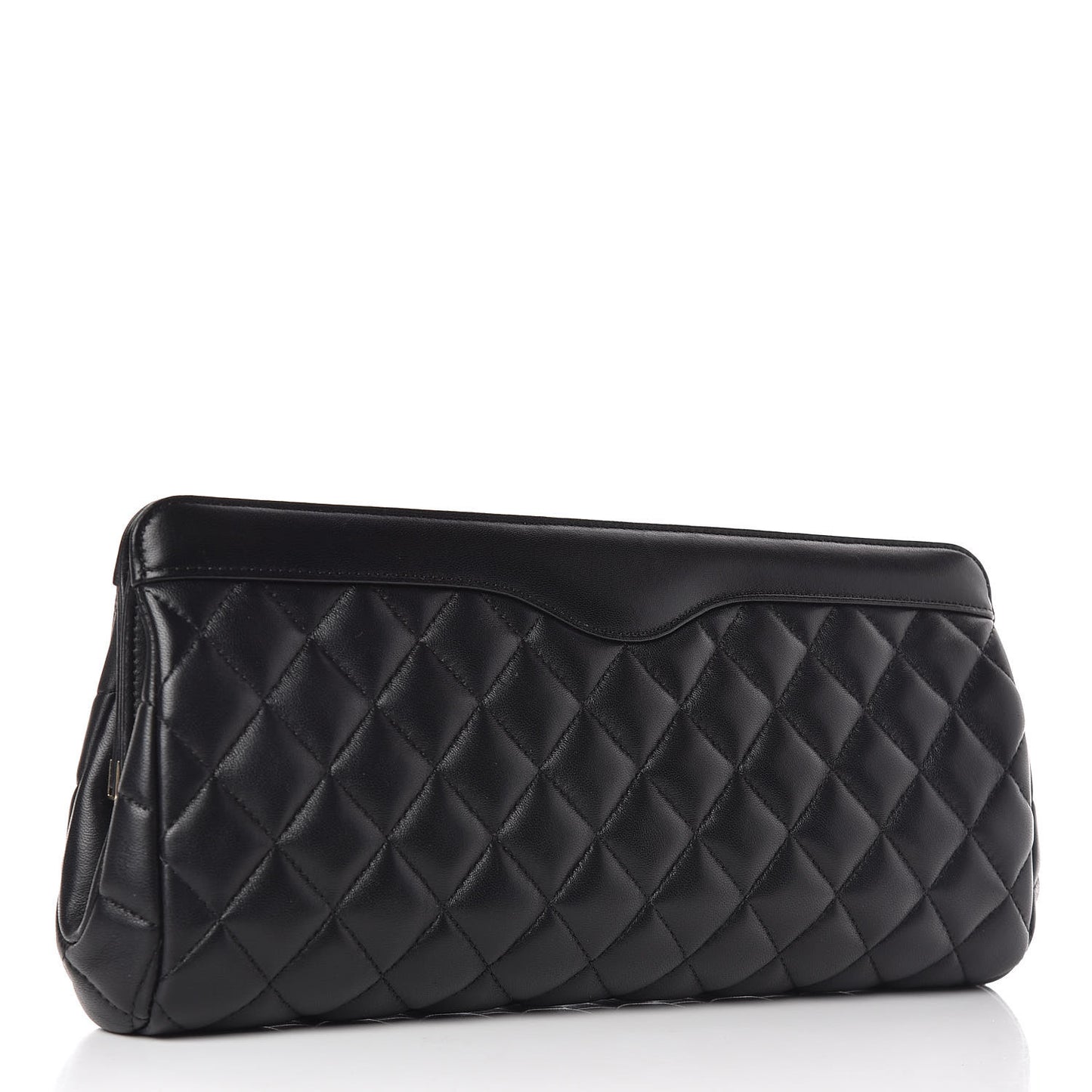 Lambskin Quilted Clutch Black