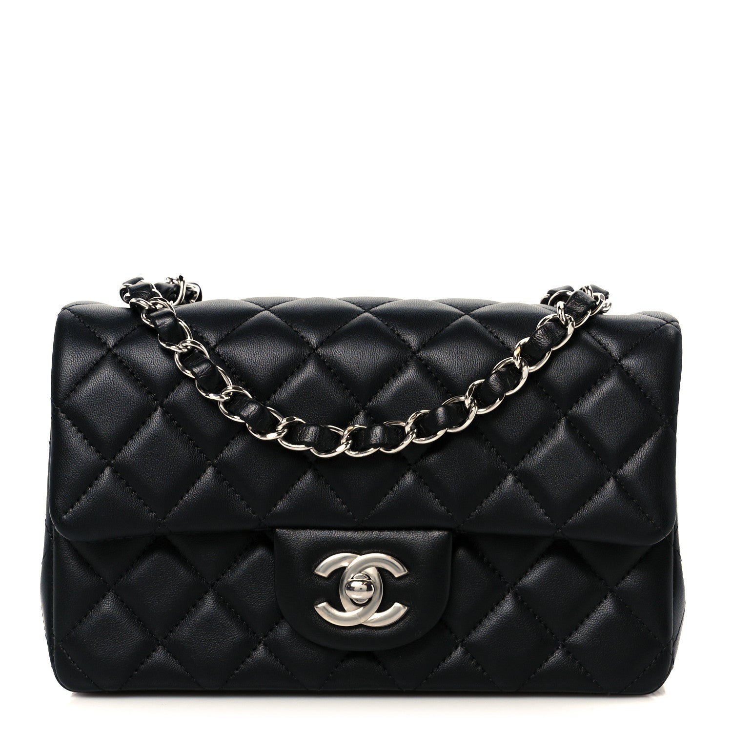 Chanel Lambskin Quilted Mini Rectangular Flap Black 1 of 12