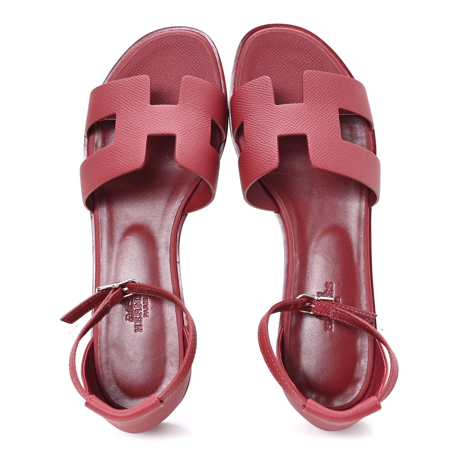 Hermes Epsom Santorini Sandals 38 Rouge H 2 of 10