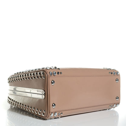 Prada Saffiano Vernice Crystal Pyramid Bag Cammeo 4 of 9