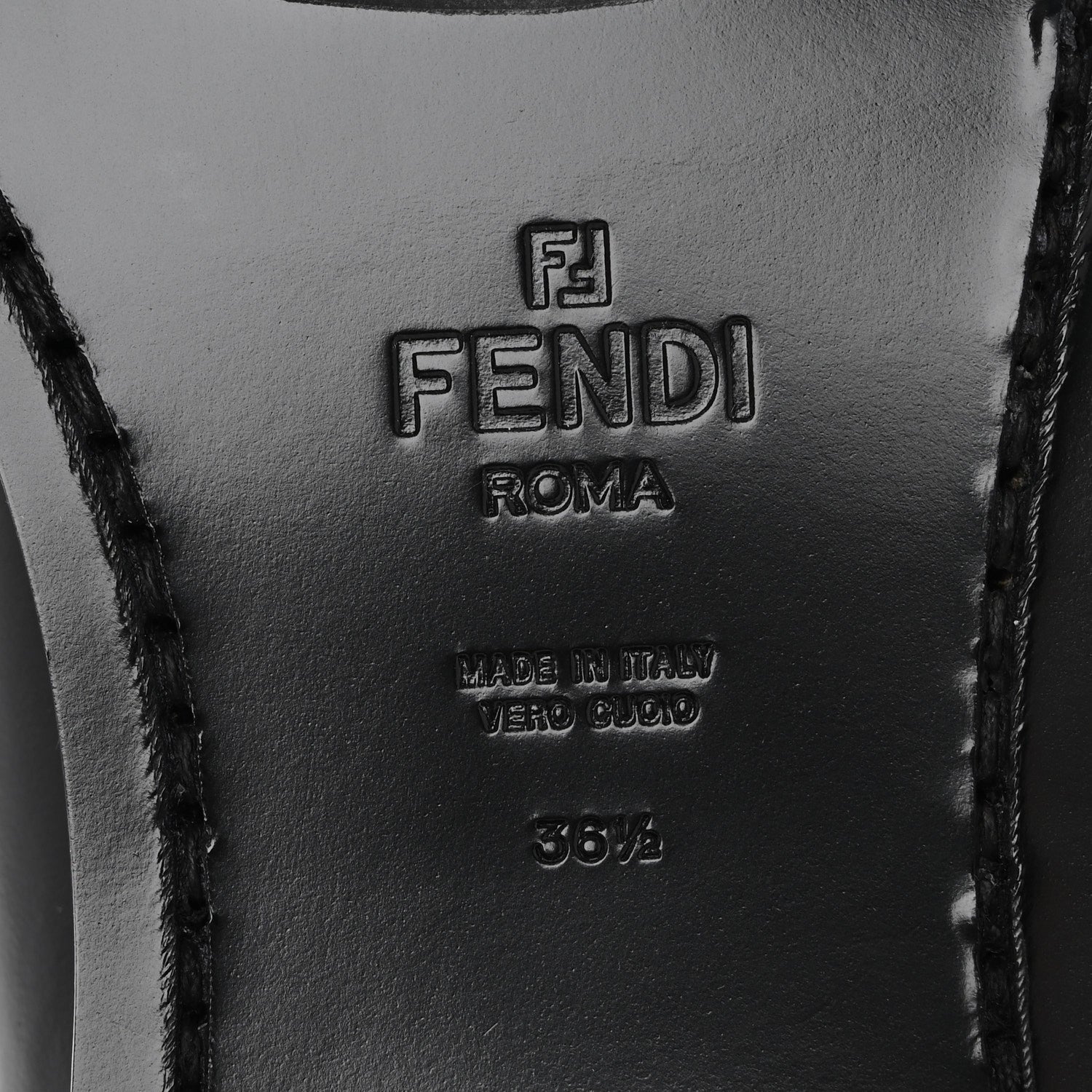 Fendi Vitello Logo Loafers 36.5 Black 1682557 – FASHIONPHILE