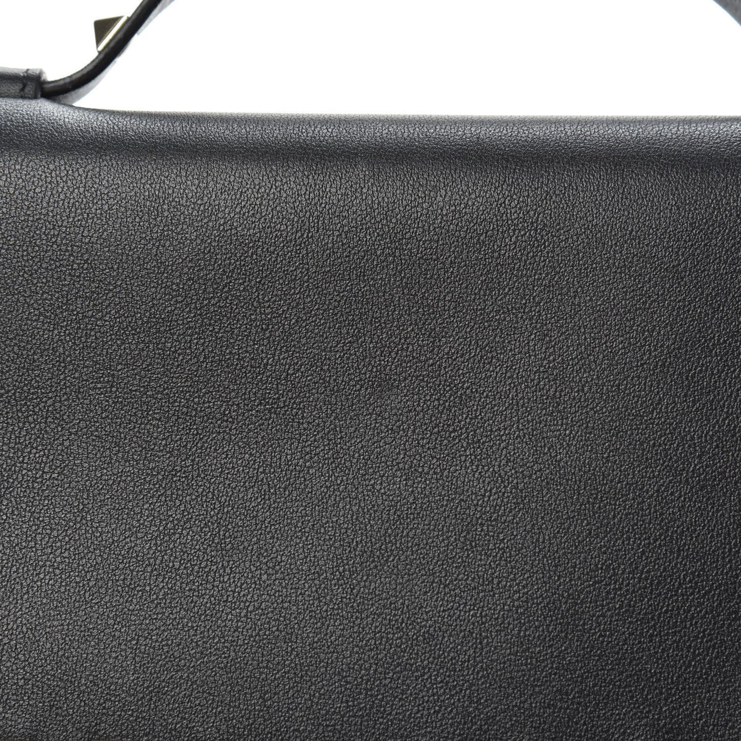 Vitello Rockstud Top Handle Travel Wallet Black