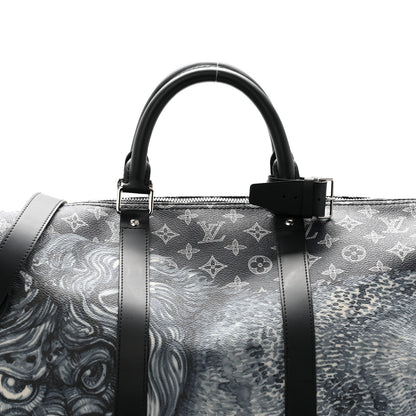 Louis Vuitton Savane Monogram Lion Chapman Keepall Bandouliere 55 Encre 8 of 11