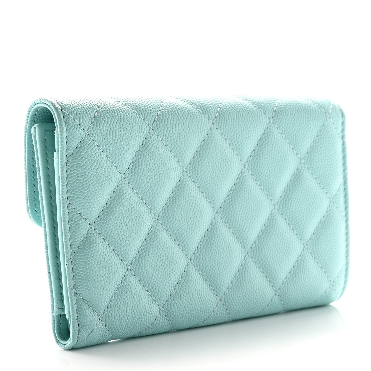Chanel Caviar Quilted Medium Flap Wallet Light Blue 3 of 10