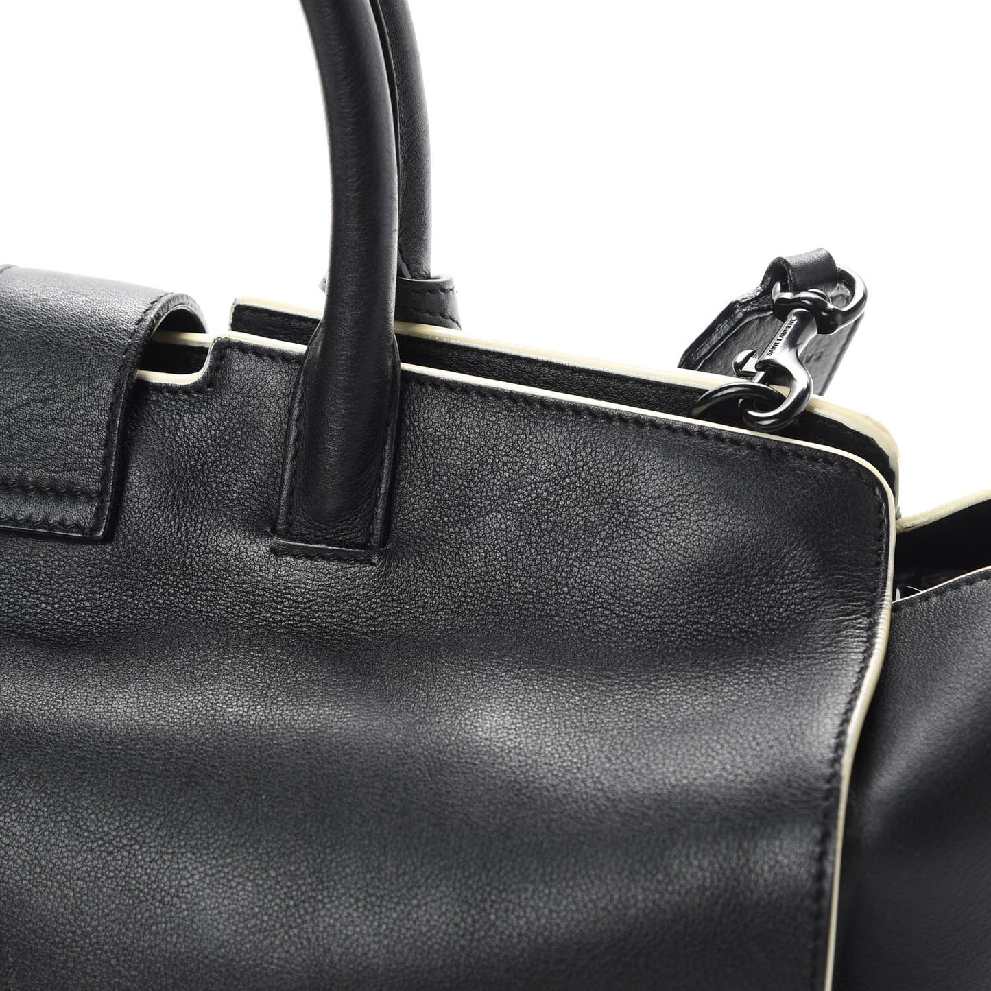 Calfskin Small Monogram Downtown Cabas Black White