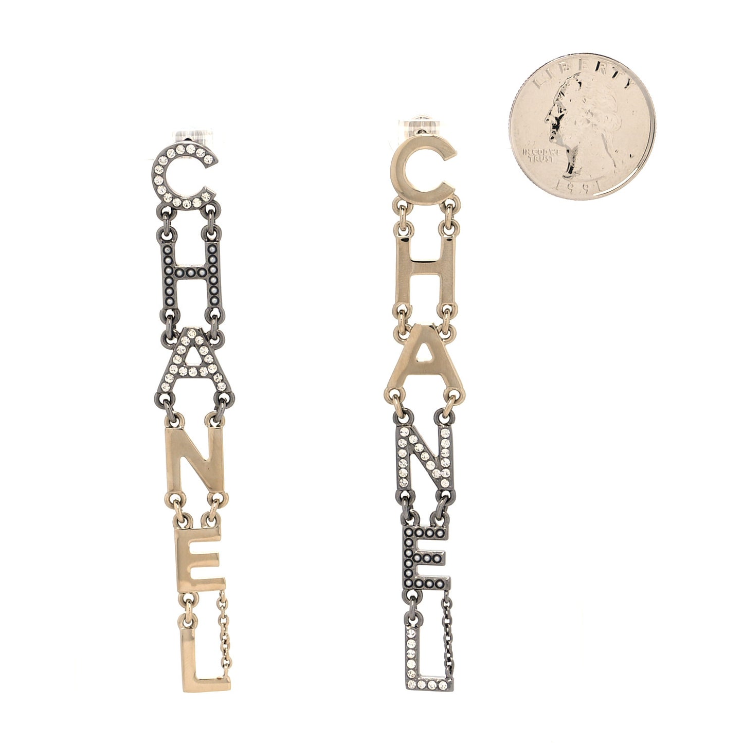 Crystal Pearl Chanel Bright Young Things Earrings Gold Ruthenium