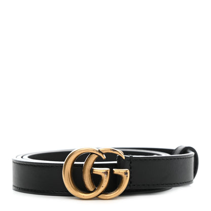 Gucci Calfskin Double G 20mm Belt 85 34 Black 1 of 6