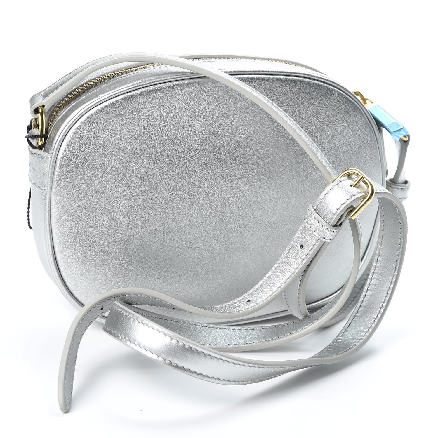 Celine Laminated Calfskin Quilted Small C Charm Bag Silver 2 of 10