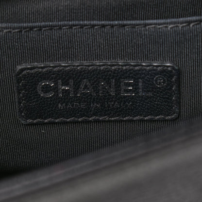 Chanel Goatskin Chesterfield Quilted Medium Celtic Boy Flap Black 6 of 9