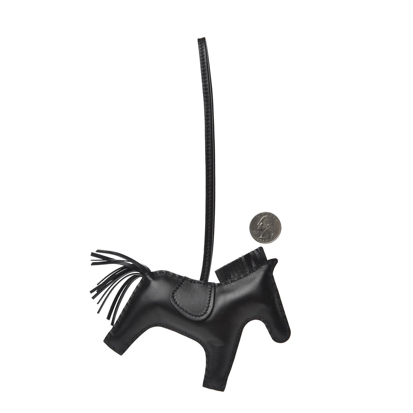 Milo Lambskin Grigri Rodeo Horse Bag Charm MM So Black