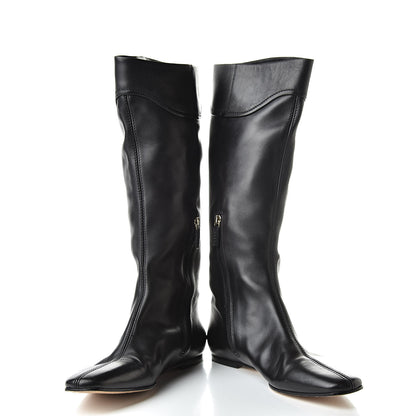 Gucci Calfskin Interlocking G Boots 38.5 Black 5 of 14