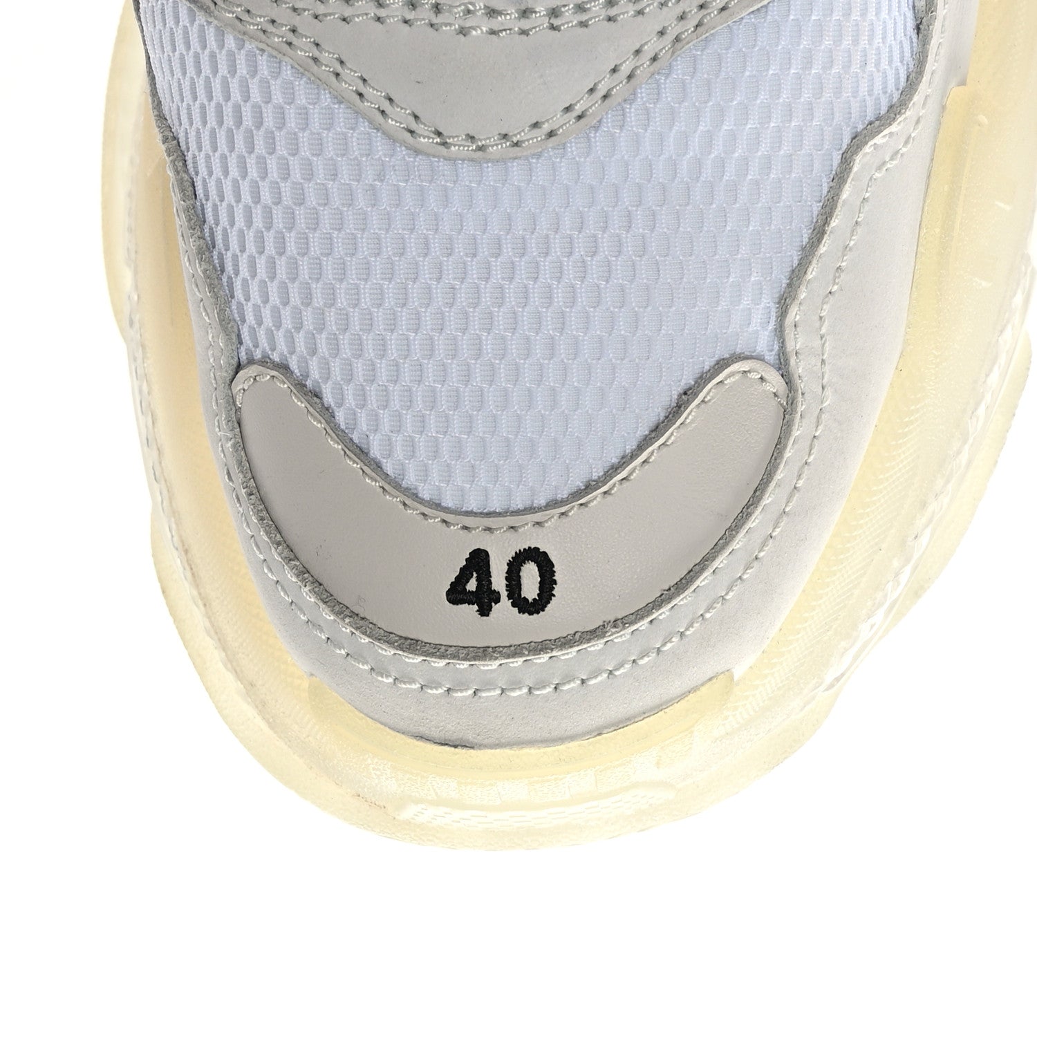 Balenciaga Fabric Mesh Clear Sole Womens Triple S Sneakers 40 White 7 of 7