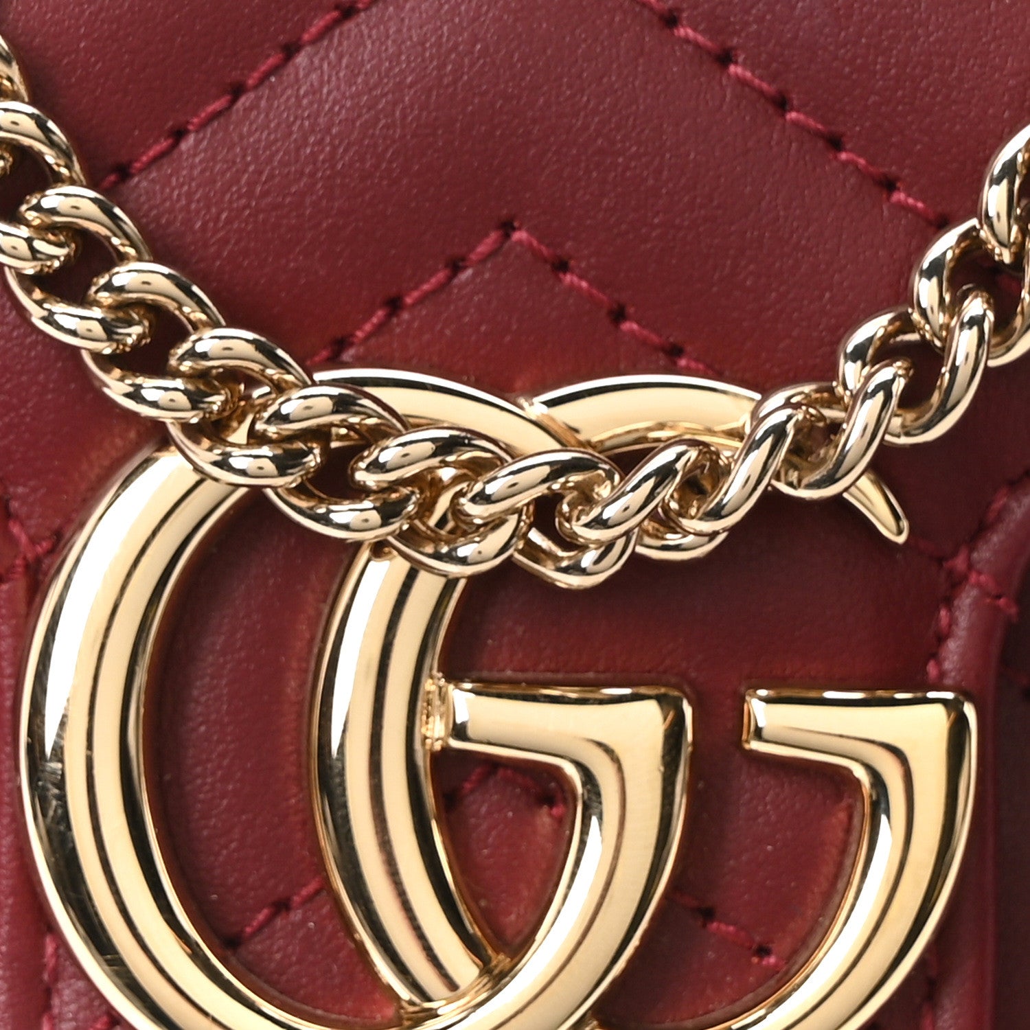 Gucci Calfskin Matelasse Super Mini GG Marmont Shoulder Bag Rosso Ancora 8 of 10