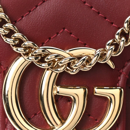 Gucci Calfskin Matelasse Super Mini GG Marmont Shoulder Bag Rosso Ancora 8 of 10