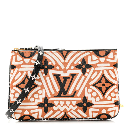 Louis Vuitton Monogram Giant Crafty Double Zip Pochette Creme Caramel 1 of 10