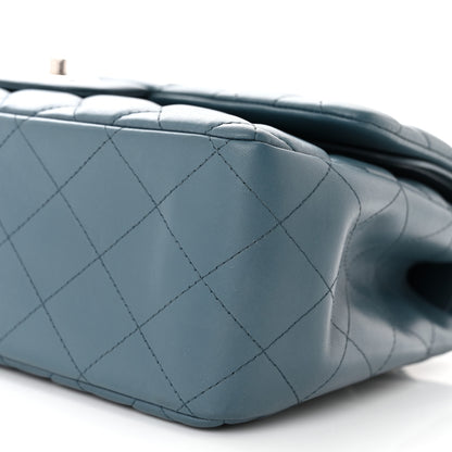 Chanel Lambskin Quilted Jumbo Double Flap Dark Blue 10 of 10