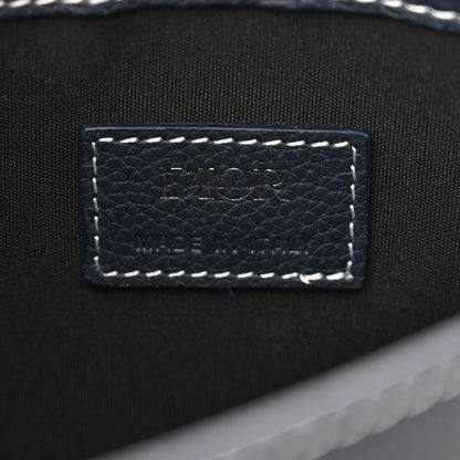 Christian Dior X KAWS Grained Calfskin Saddle Pouch Navy Blue 6 of 11