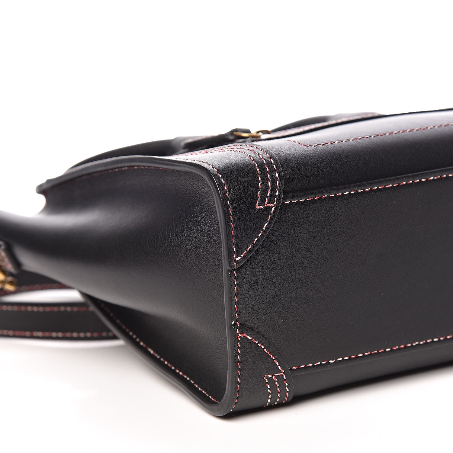 Celine Smooth Calfskin Multicolor Stitch Nano Luggage Black 12 of 13