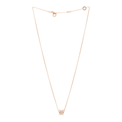 Bulgari 18K Rose Gold Diamond Small B.Zero1 Pave Pendant Necklace 3 of 5