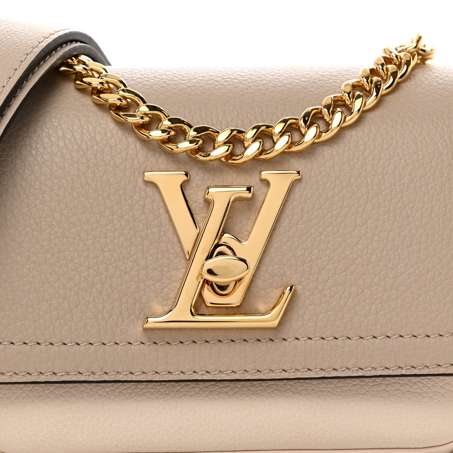Grained Calfskin Lockme Tender Greige