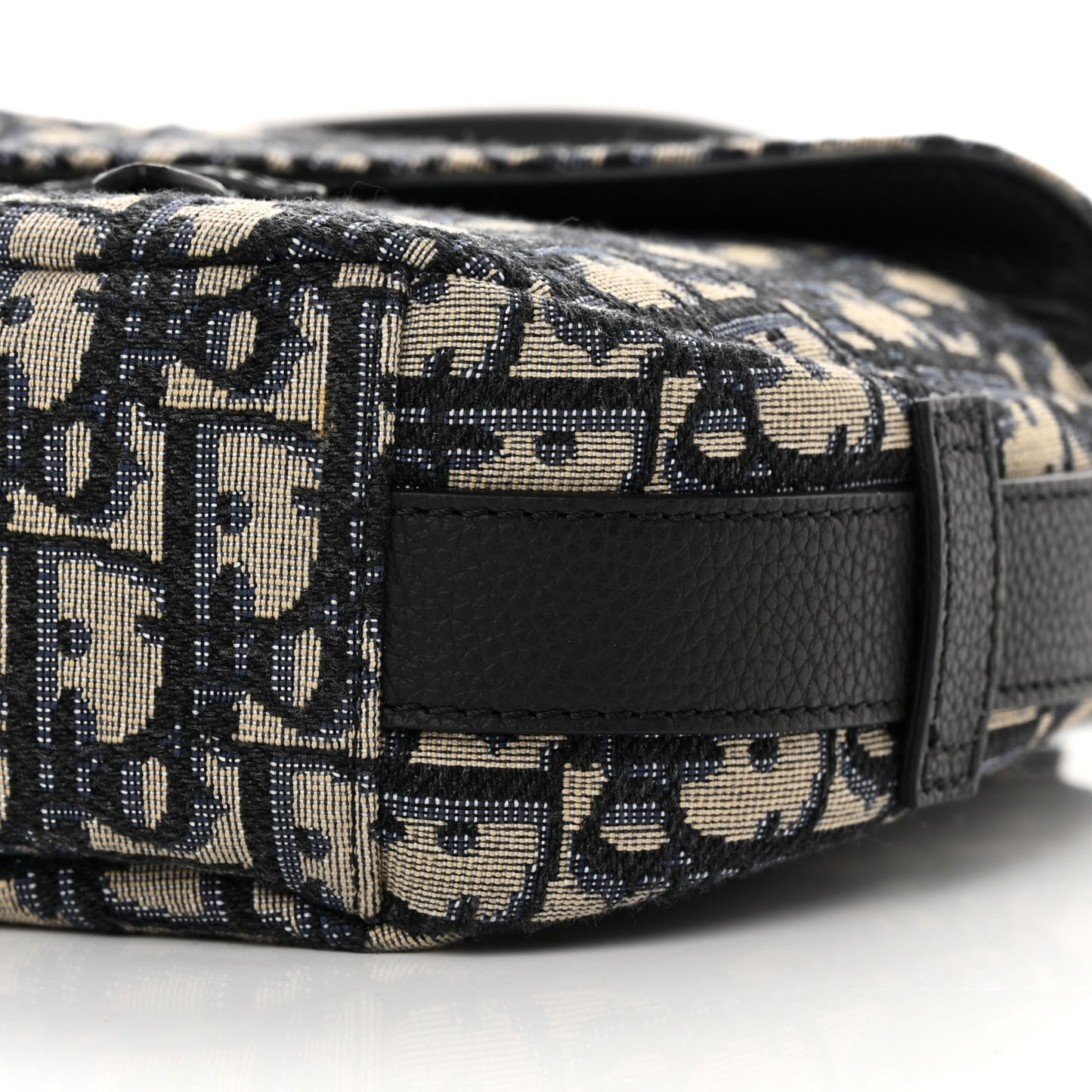 Oblique Mini Soft Saddle Bag Beige Black