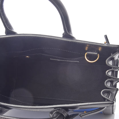 Saint Laurent Calfskin Bi-Color Nano Sac De Jour Royal Blue Black 5 of 9