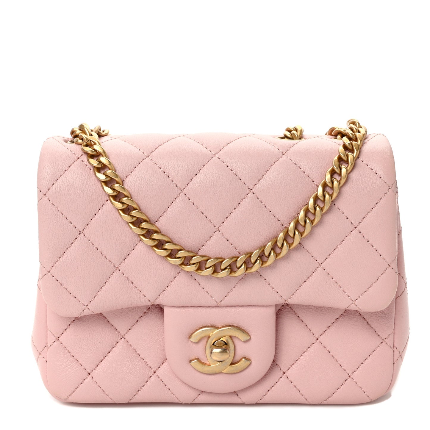 Lambskin Quilted Mini Sweet Camellia Flap Light Pink