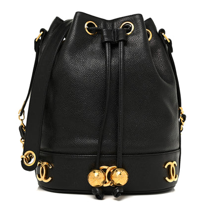 Chanel Caviar CC Drawstring Shoulder Bag Black 1 of 18