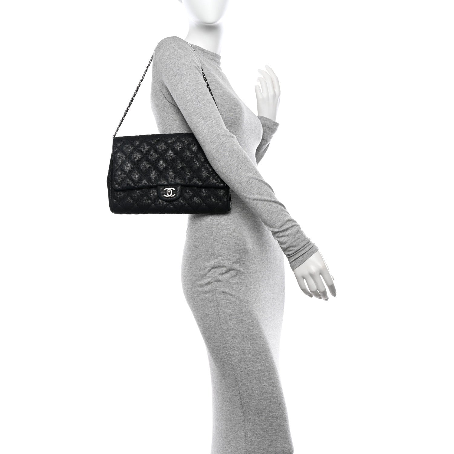 Chanel Caviar Quilted Clutch With Chain Flap Black 2 of 12