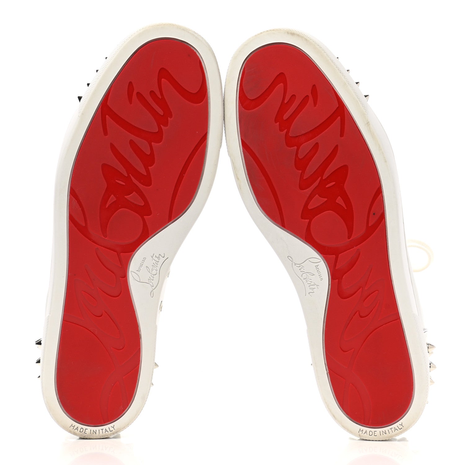 Christian Louboutin Calfskin Spikes Womens Vieira 2 Flat Sneakers 38 White 4 of 11