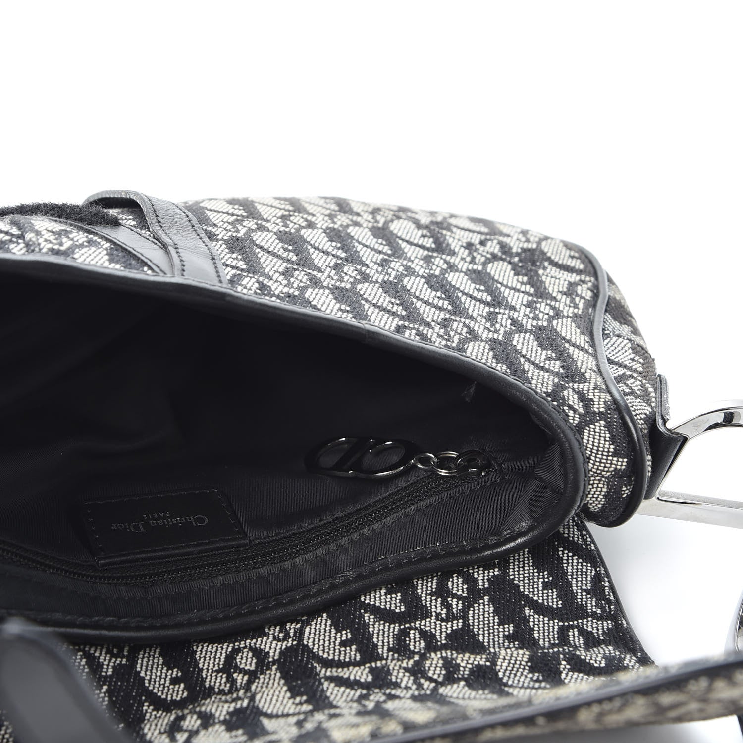 Christian Dior Monogram Saddle Bag Black 4 of 11