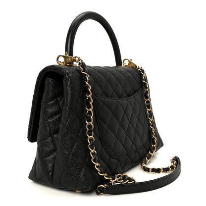 Chanel Caviar Quilted Small Coco Handle Flap Black 3 of 11