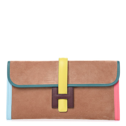 Hermes Veau Grizzly Swift Jige Elan 29 Clutch Malachite Bordeaux Lime Bleu Atoll Rose Azalee Capucine 1 of 9